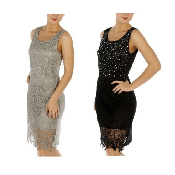 Rhinestone Lace Dress